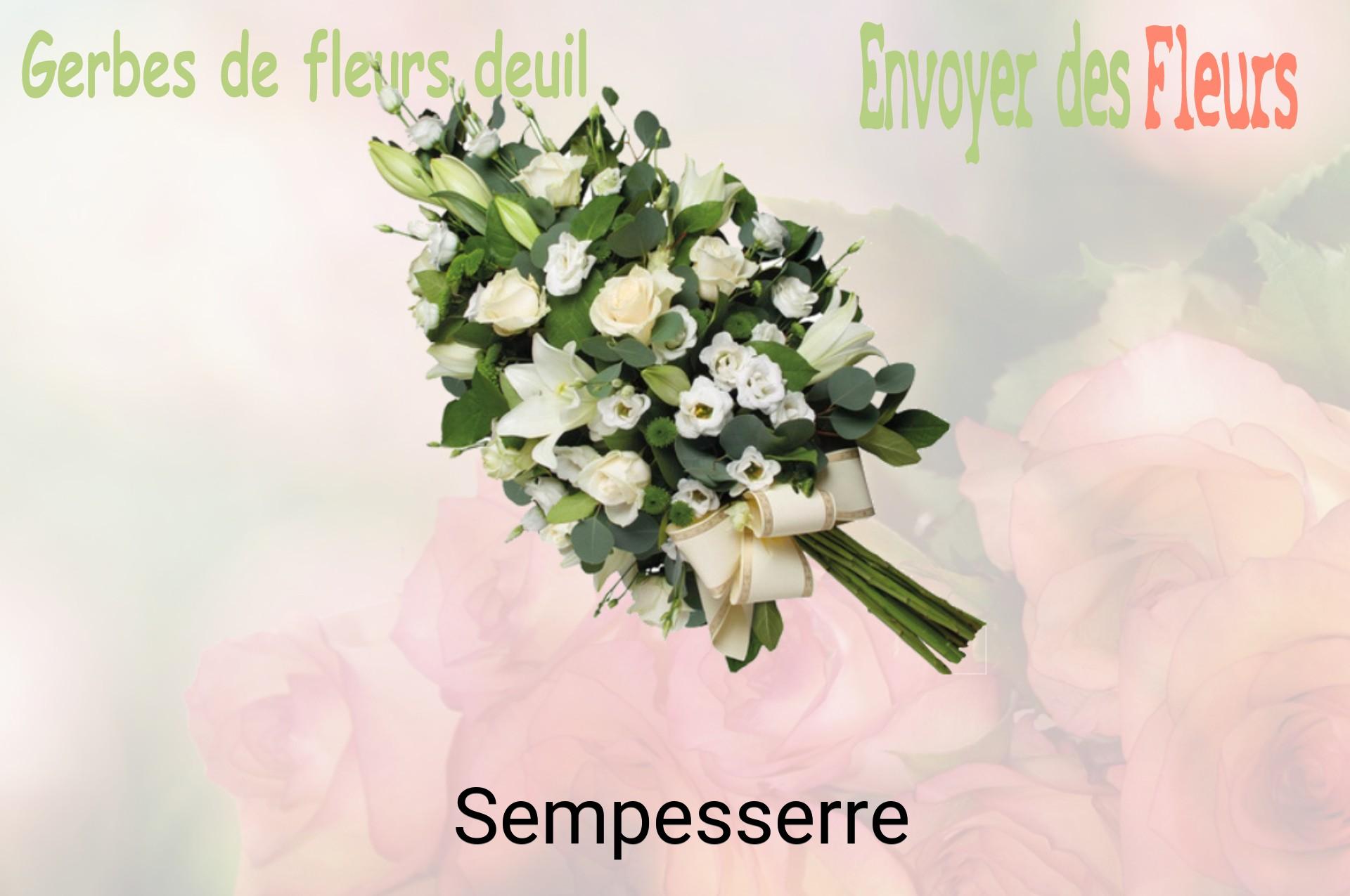 Gerbe de fleurs de deuil livrée à Sempesserre